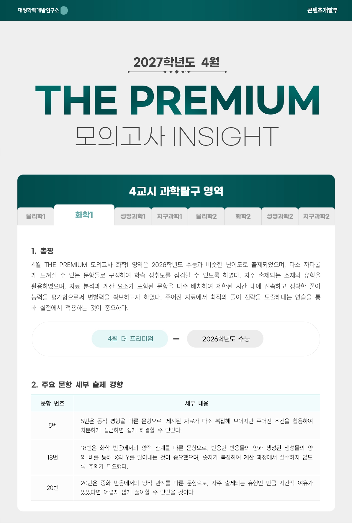 2027학년도 4월 THE PREMIUM 모의고사 INSIGHT 과탐_화학1.jpg